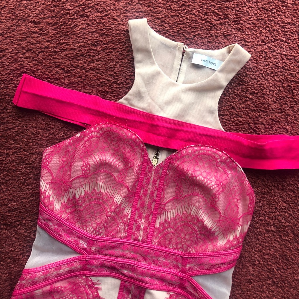 Three Floor off-shoulder Dress